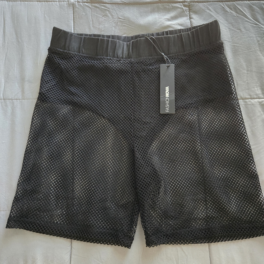 Fashion Nova Black Mesh Shorts